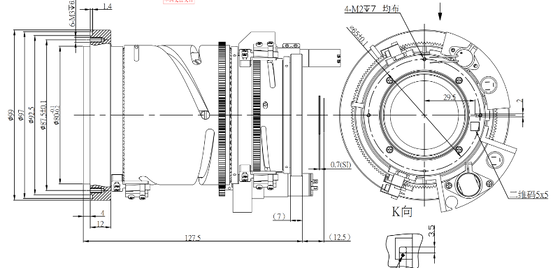 FWD-0326-0R 8~12μm 파장 및 전기 포커싱 기능을 갖춘 25~75mm EFL LWIR 전동 줌 렌즈 - 칼코게나이드 시리즈