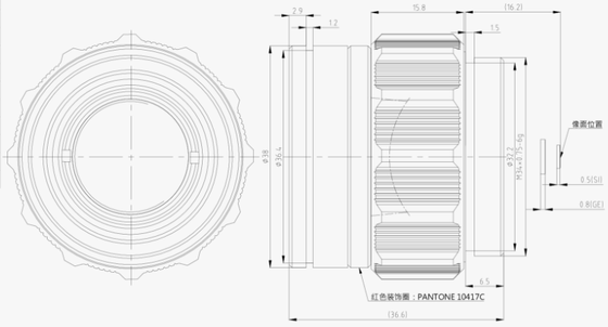 FWD-19-01 19mm LWIR 모터화 줌 렌즈, 파장 8-14μm, 작동 온도 -40°C ~ +80°C 256×192@12μm 열영상