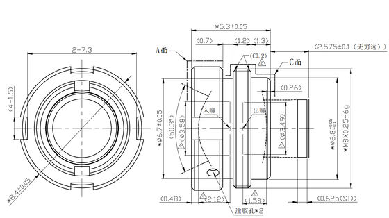 FWD-4.3 4.3mm F1.2 256×192@12μm LWIR 열영상 촬영용 8-12μm 파장을 가진 모터화 된 확대 렌즈